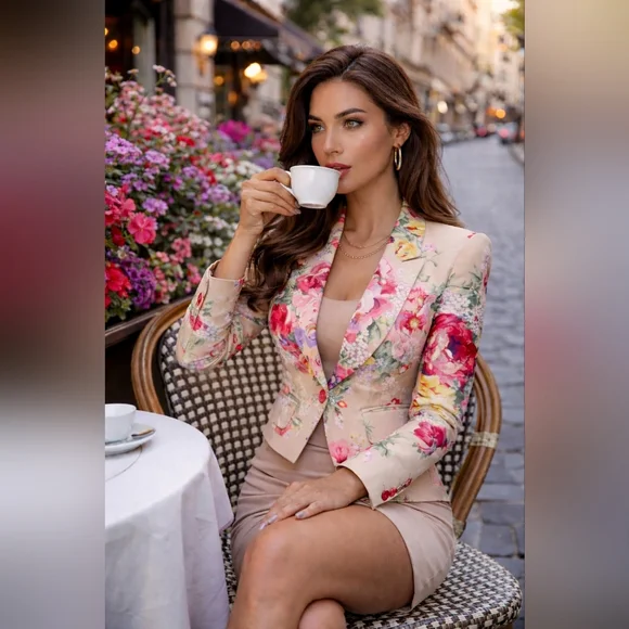 Dolce & Gabbana Floral Blazer in Red, Pink, and Yellow, Silk Blend - Picture 12 of 13